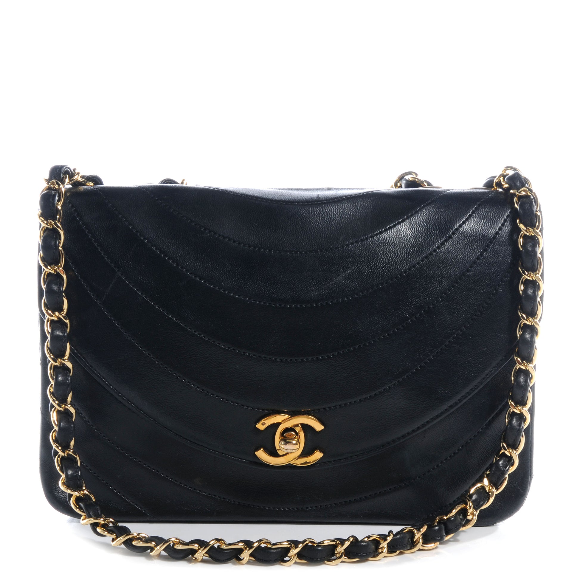 Chanel Lambskin Ribbon Stitched Flap Black 1 of 7