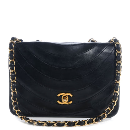 Chanel Lambskin Ribbon Stitched Flap Black 1 of 7