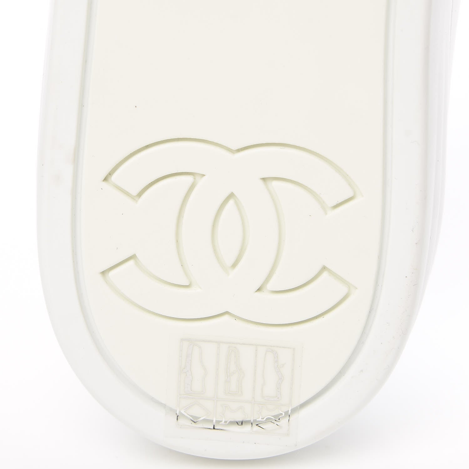 Chanel Calfskin Gum Womens CC Sneakers 38 White 7 of 10