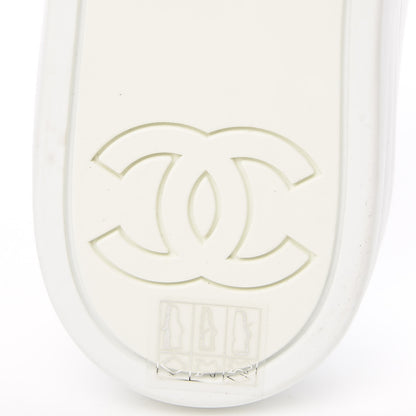 Chanel Calfskin Gum Womens CC Sneakers 38 White 7 of 10