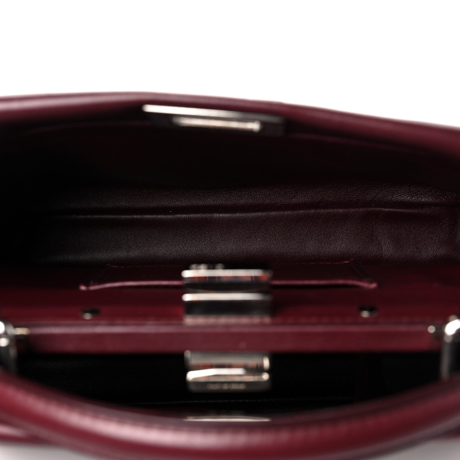 Fendi Nappa Mini Peekaboo Iconic Satchel Bordeaux 5 of 11