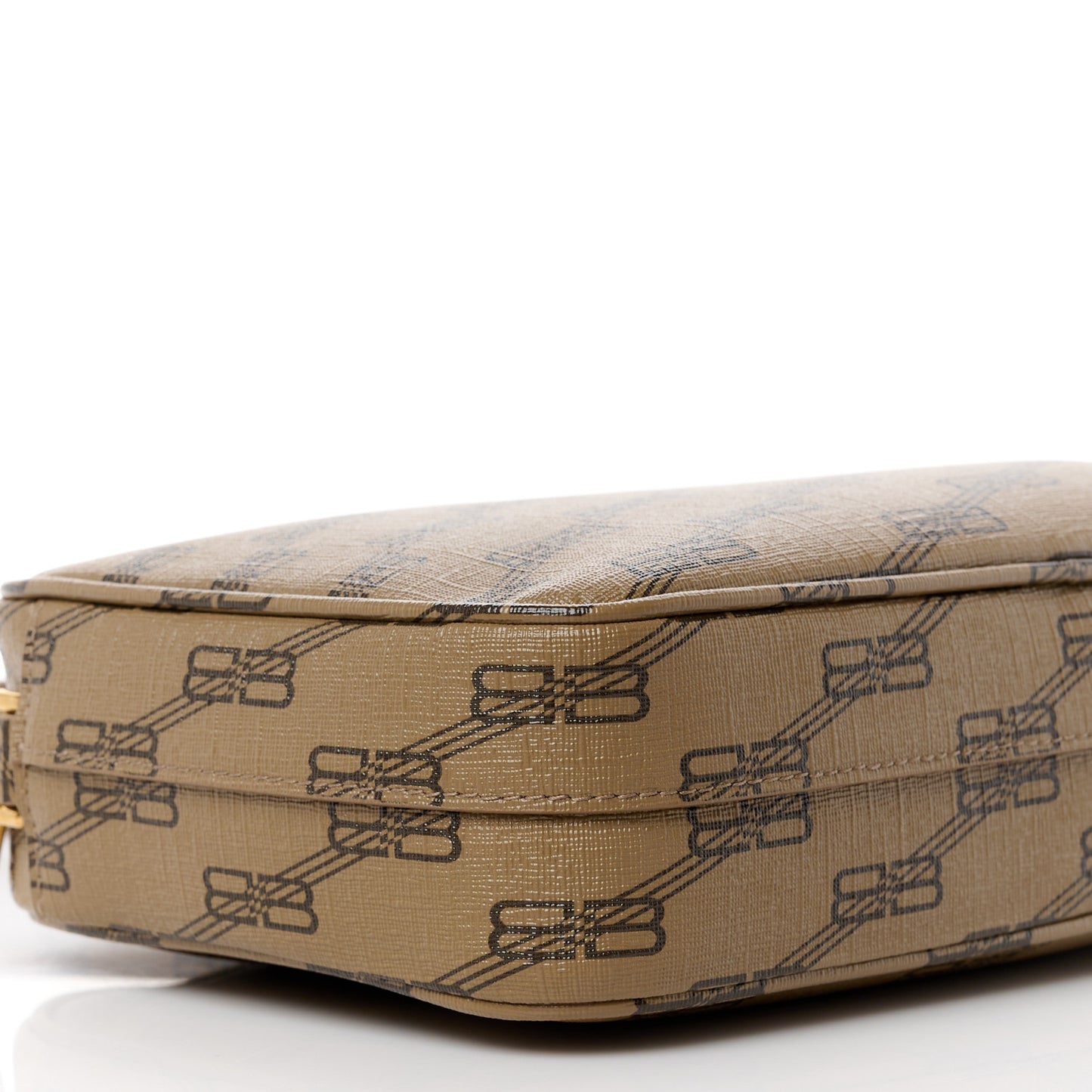 Coated Canvas BB Monogram Medium Signature Camera Bag Beige Brown