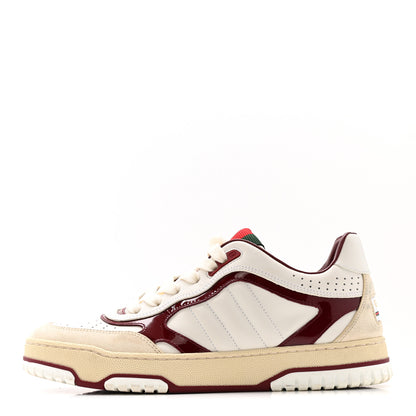 Gucci Calfskin Suede Womens Re-Web Sneakers  38 White Red 1 of 12