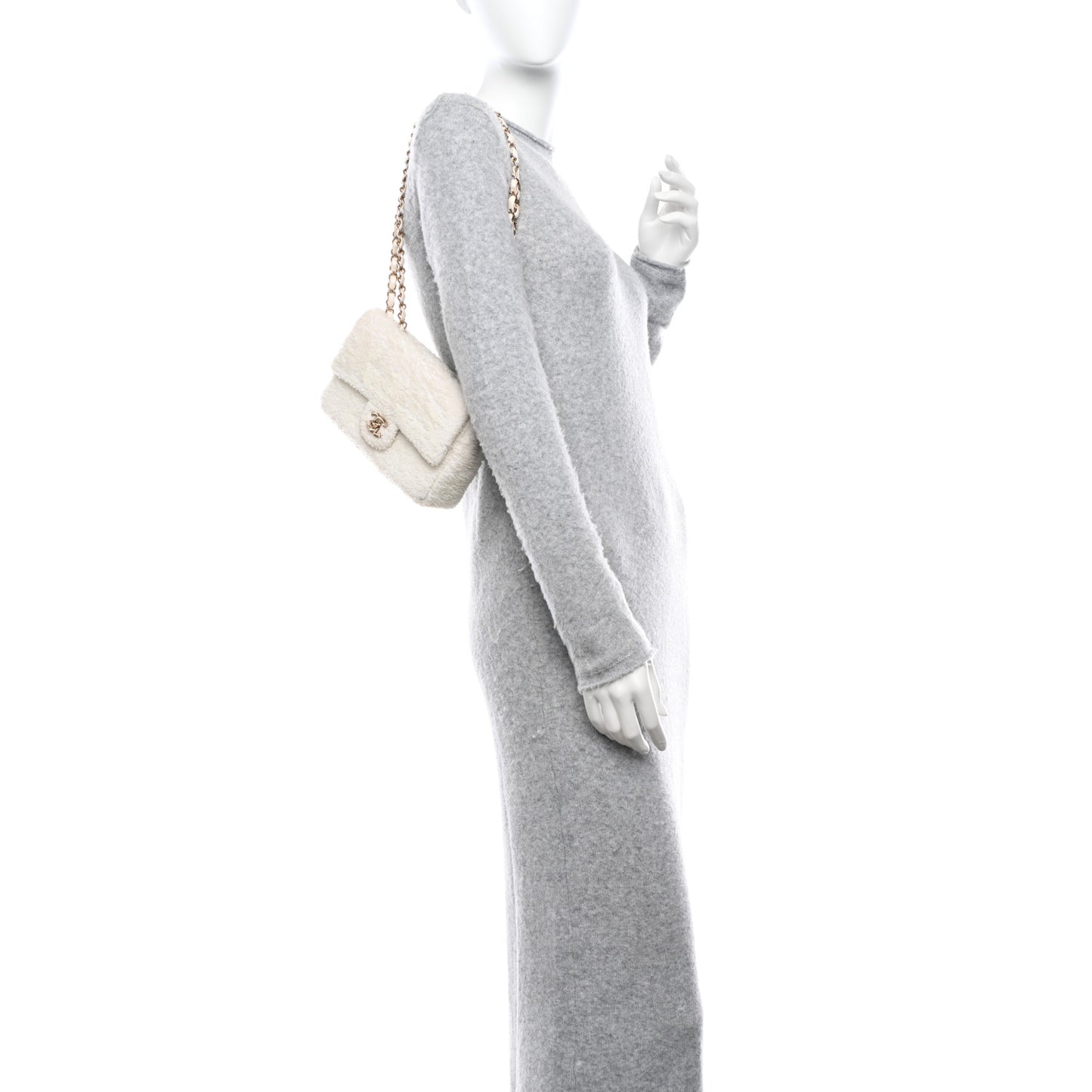 Sequin Mini Rectangular Flap White