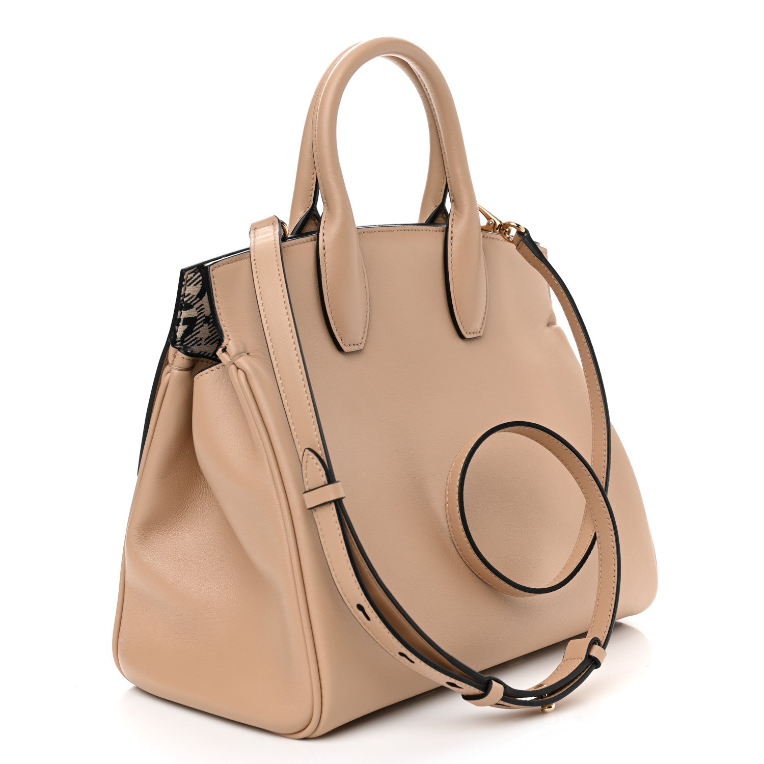 Salvatore Ferragamo Calfskin The Studio Bag Almond 3 of 10