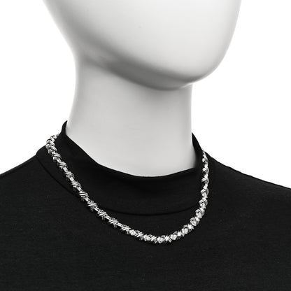Tiffany 18K White Gold Diamond Signature X Necklace 2 of 4