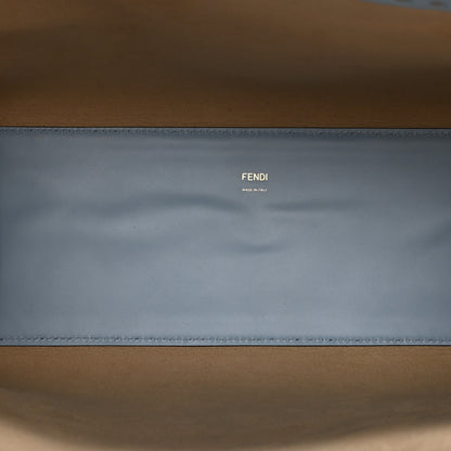 Fendi Vitello King Plexiglass Logo Embossed Medium Fendi Sunshine Shopper Tote Azzurro Baby 5 of 11