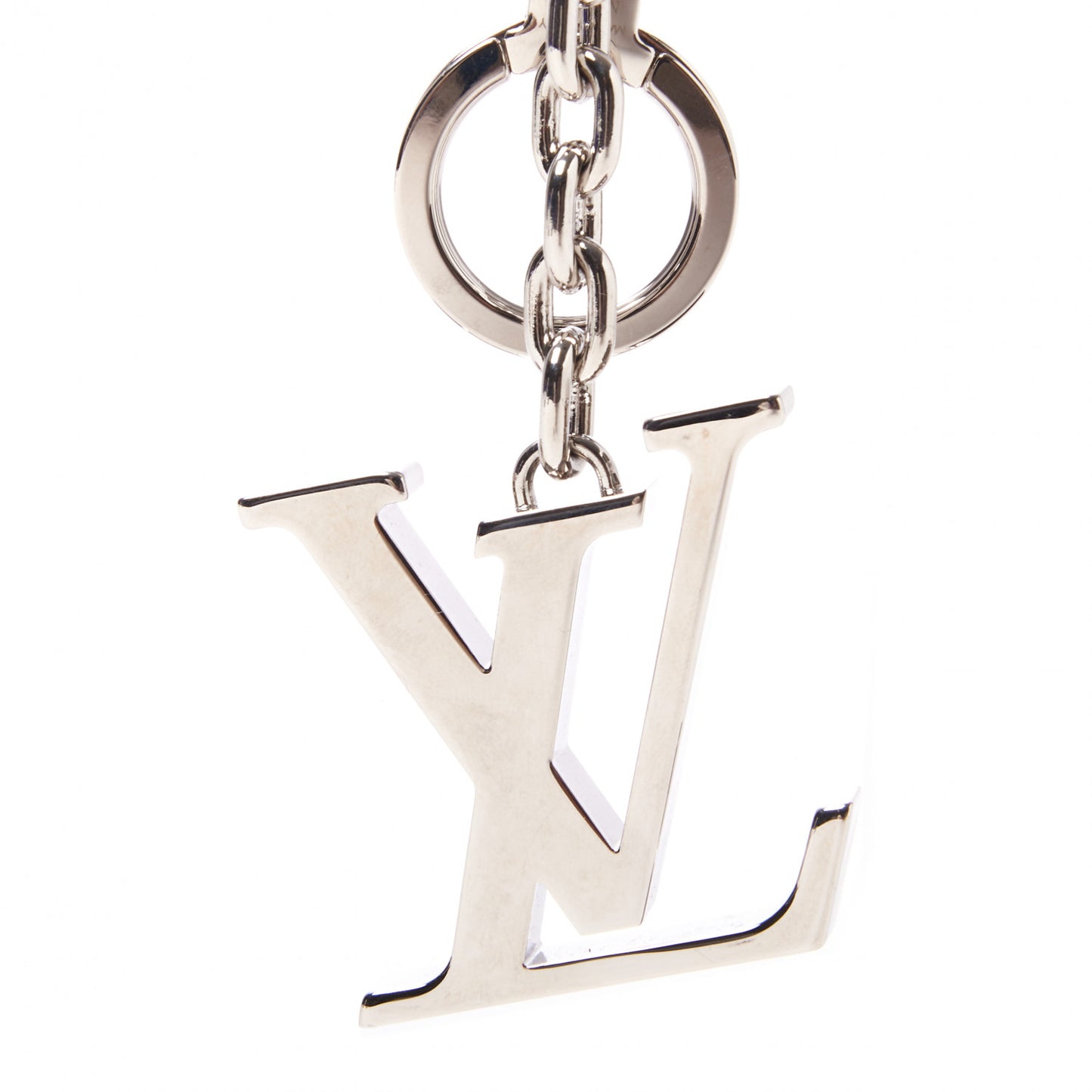 LV Facettes Bag Charm Key Holder Silver