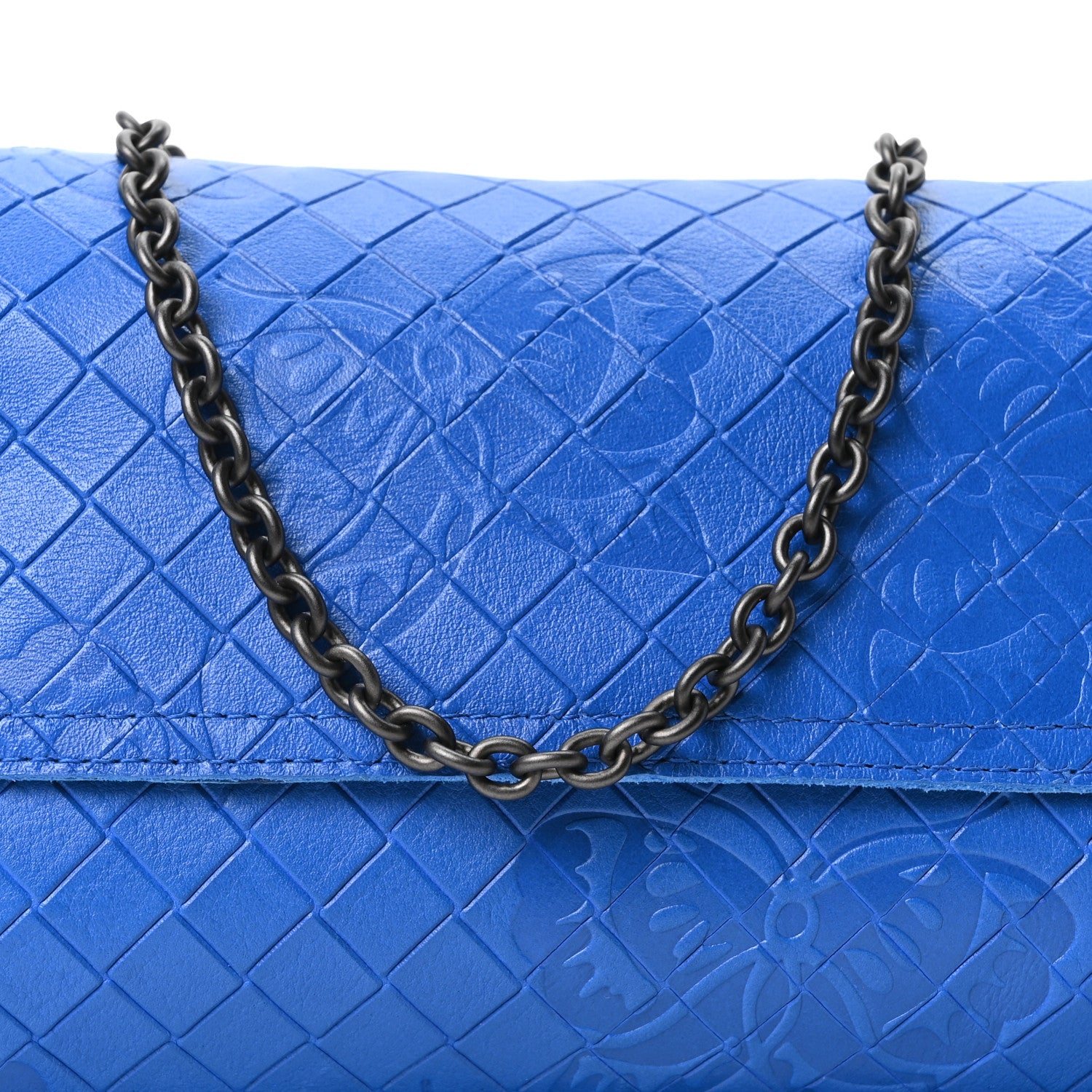 Bottega Veneta Calfskin Intrecciomirage Embossed Butterfly Small Chain Crossbody Signal Blue 8 of 10