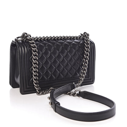 Chanel Lambskin Quilted Medium Boy Flap Black 3 of 11