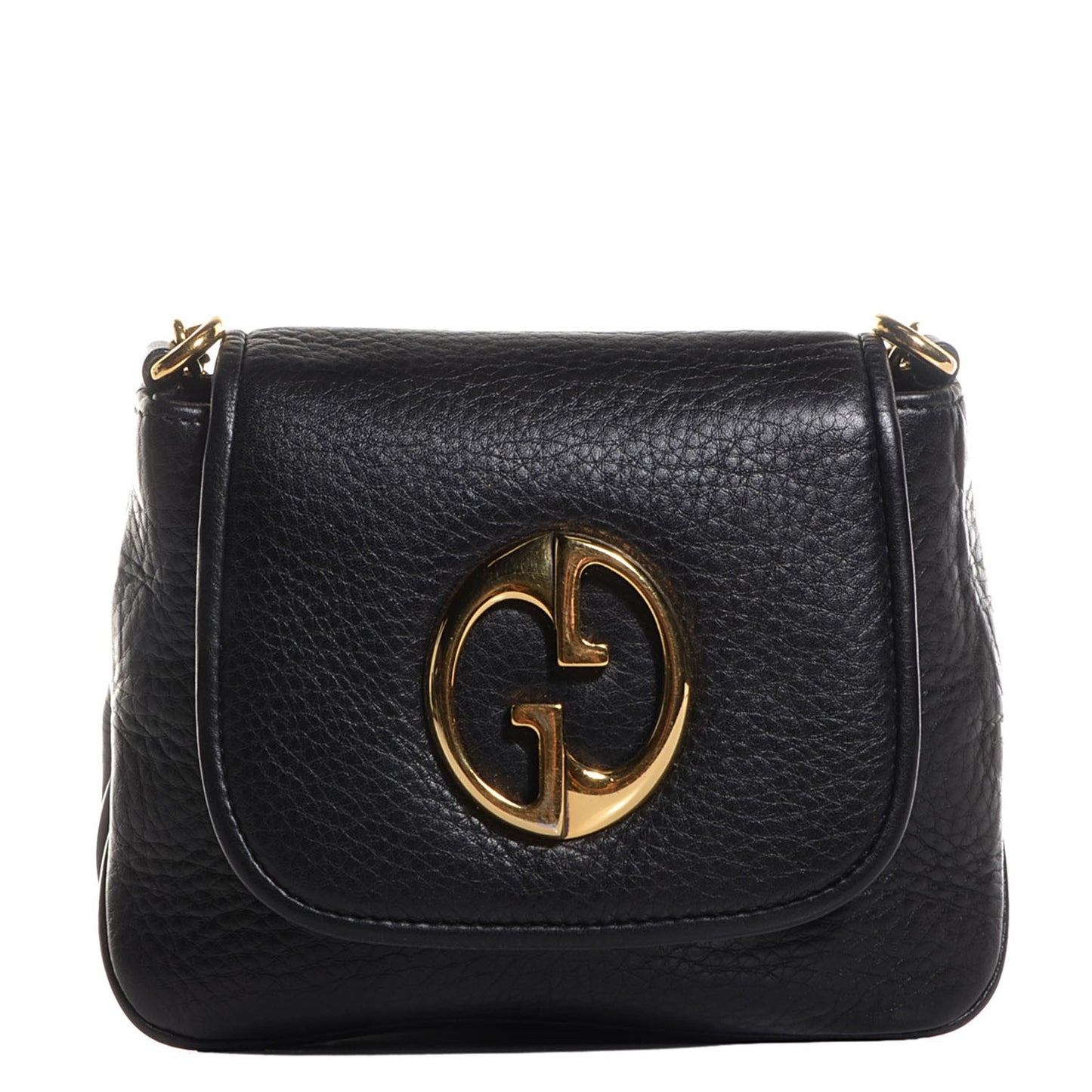 Pebbled Calfskin Small 1973 Chain Shoulder Bag Black