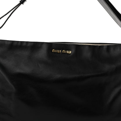 Miu Miu Soft Calf Cloud Hobo Black 7 of 9