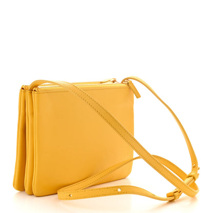 Celine Lambskin Small Trio Crossbody Bag Fluo Yellow 3 of 11