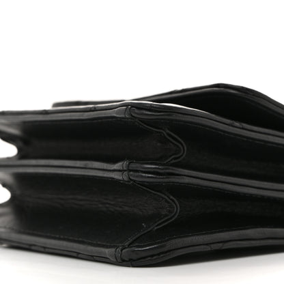 Chanel Lambskin Quilted Chain Top Handle Clutch With Chain Black 11 of 14