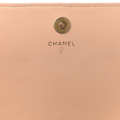 Chanel Calfskin Quilted Front Logo Enchained Clutch Beige 7 of 8