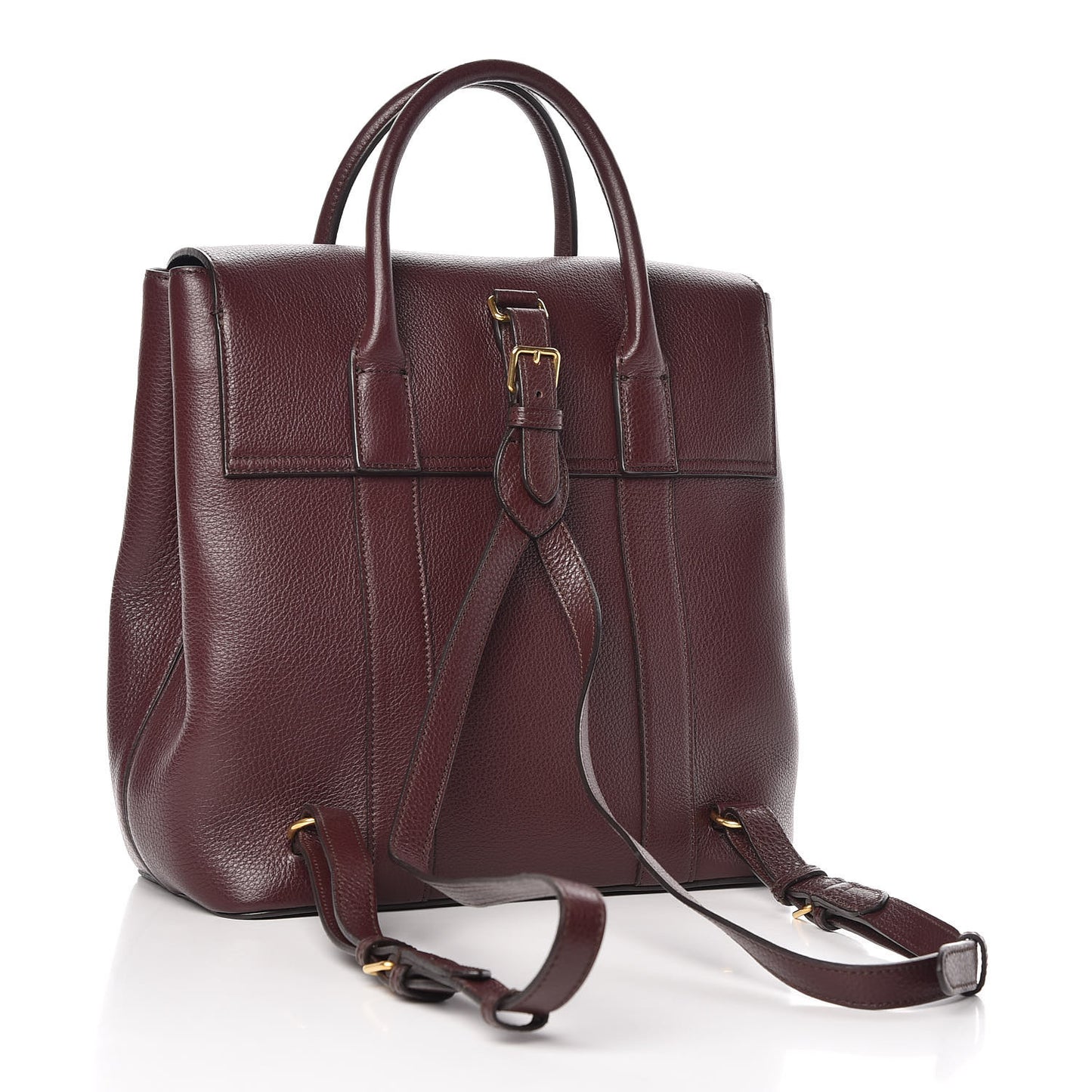 Classic Grain Calfskin Small Bayswater Backpack Oxblood