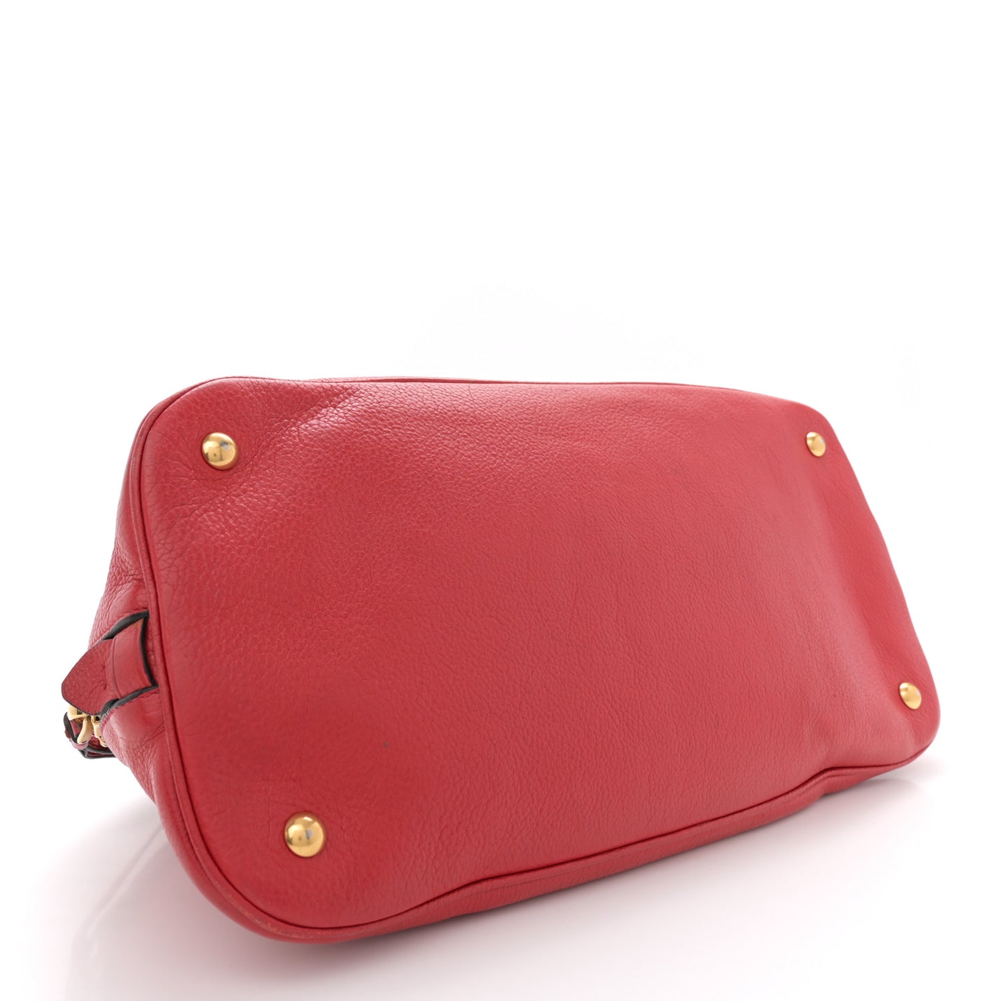 Goatskin Madras Bauletto Top Handle Tote Red
