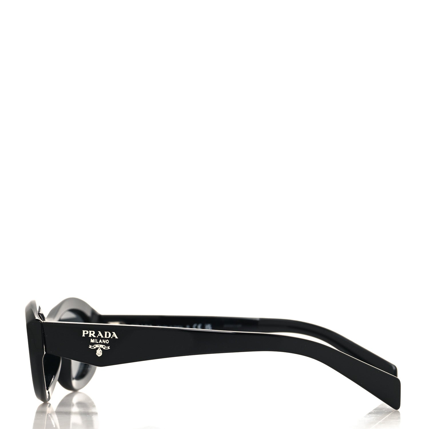 Prada Acetate Oval Sunglasses SPR 26Z Black 3 of 7