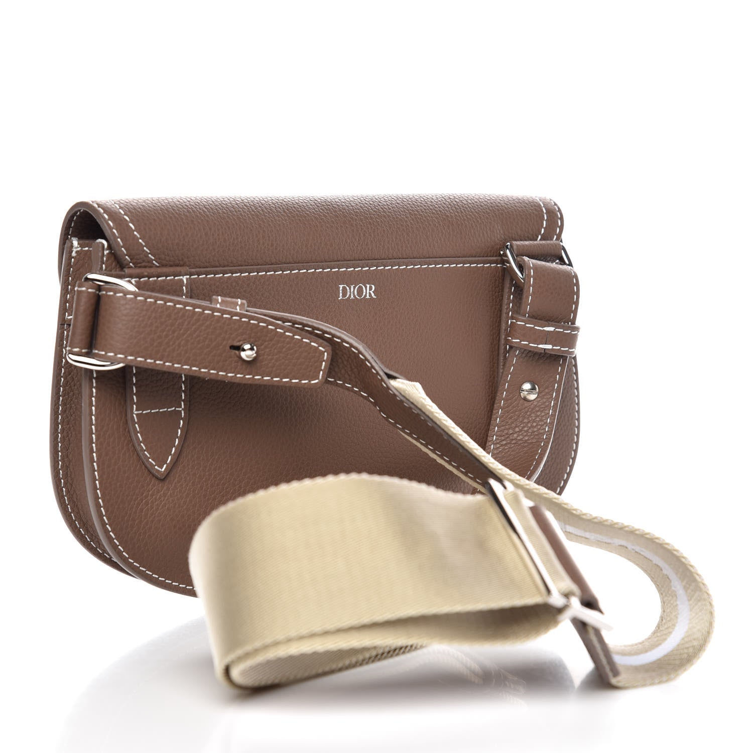 Christian Dior X KAWS Grained Calfskin Saddle Pouch Marron Multicolor 3 of 7