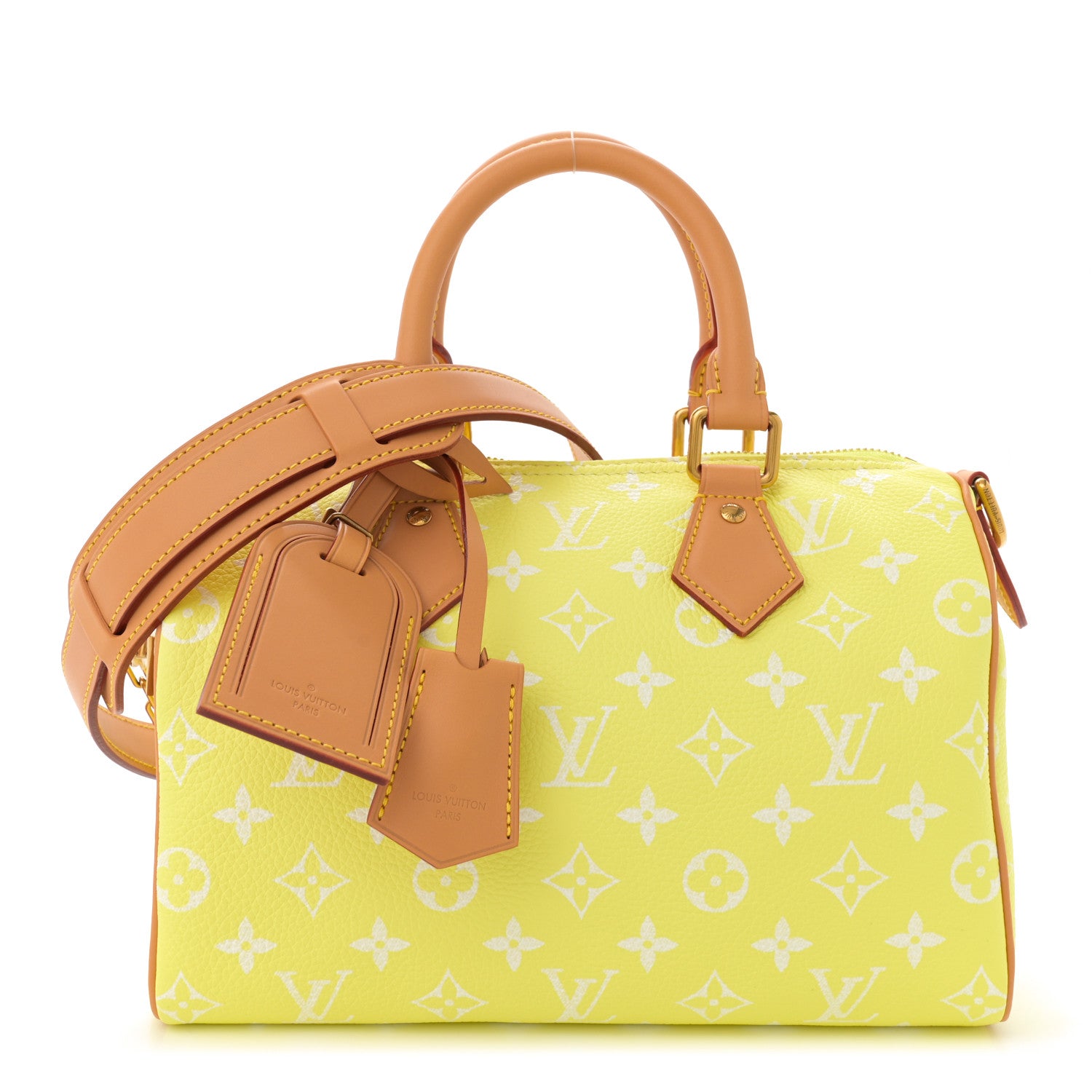 Louis Vuitton Calfskin Monogram Speedy P9 Bandouliere 25 Lemonade Yellow 1 of 11