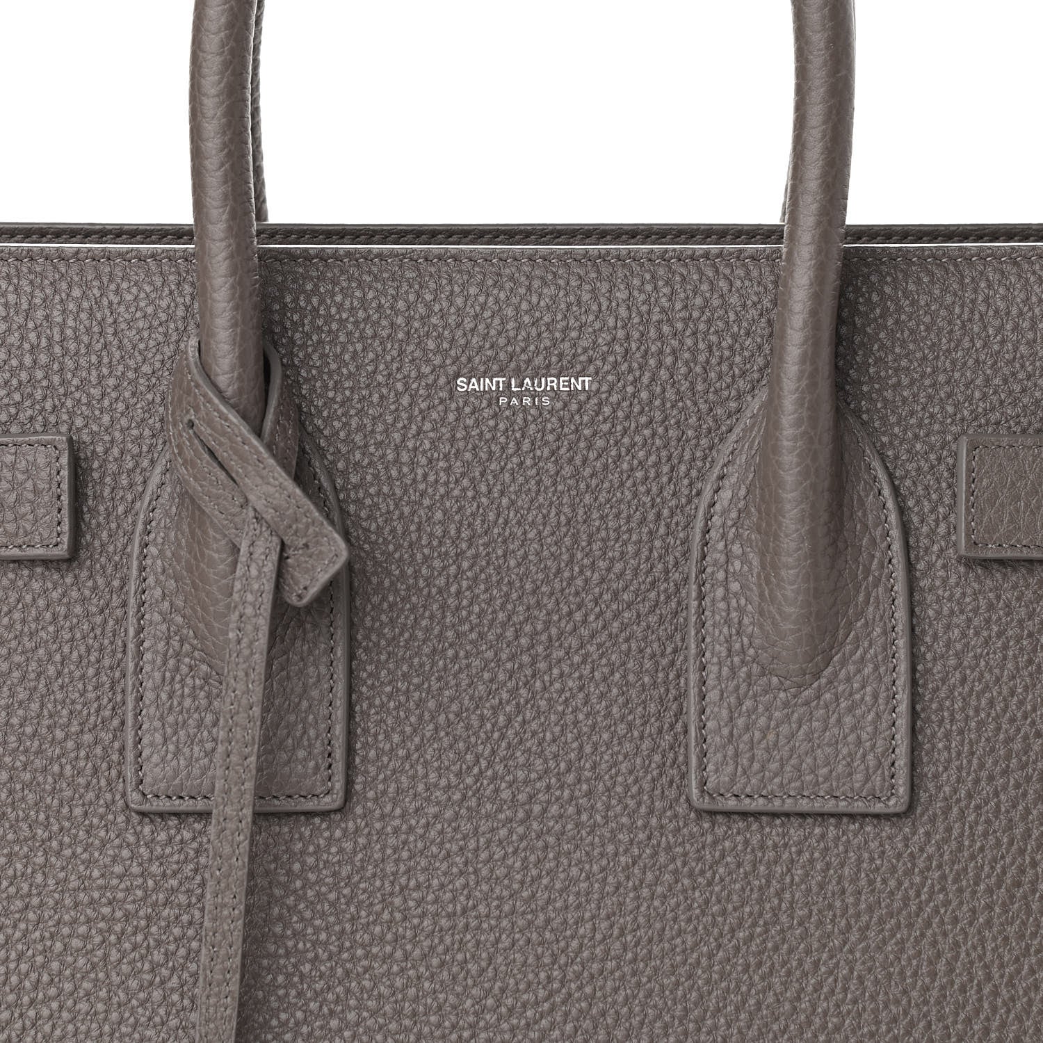 Saint Laurent Grained Calfskin Small Sac De Jour Fog 7 of 9