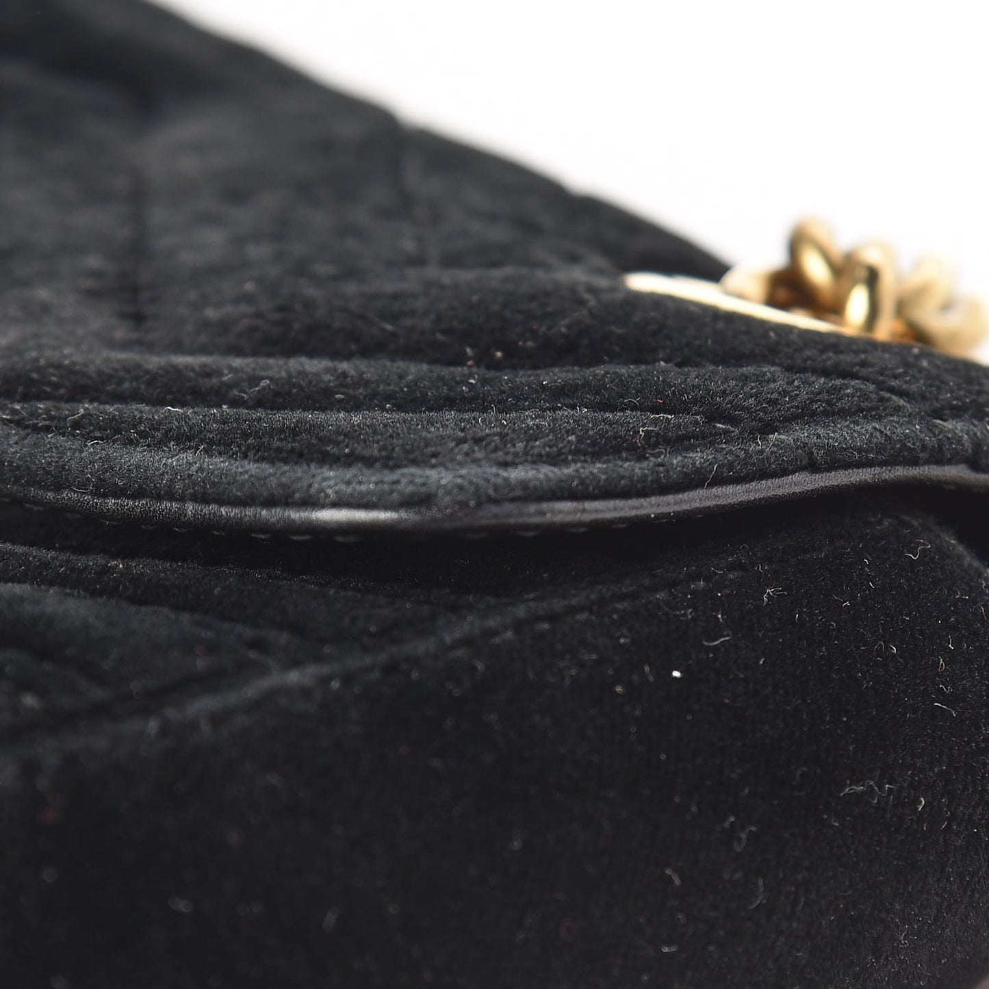 Velvet Matelasse Mini GG Marmont Shoulder Bag Black