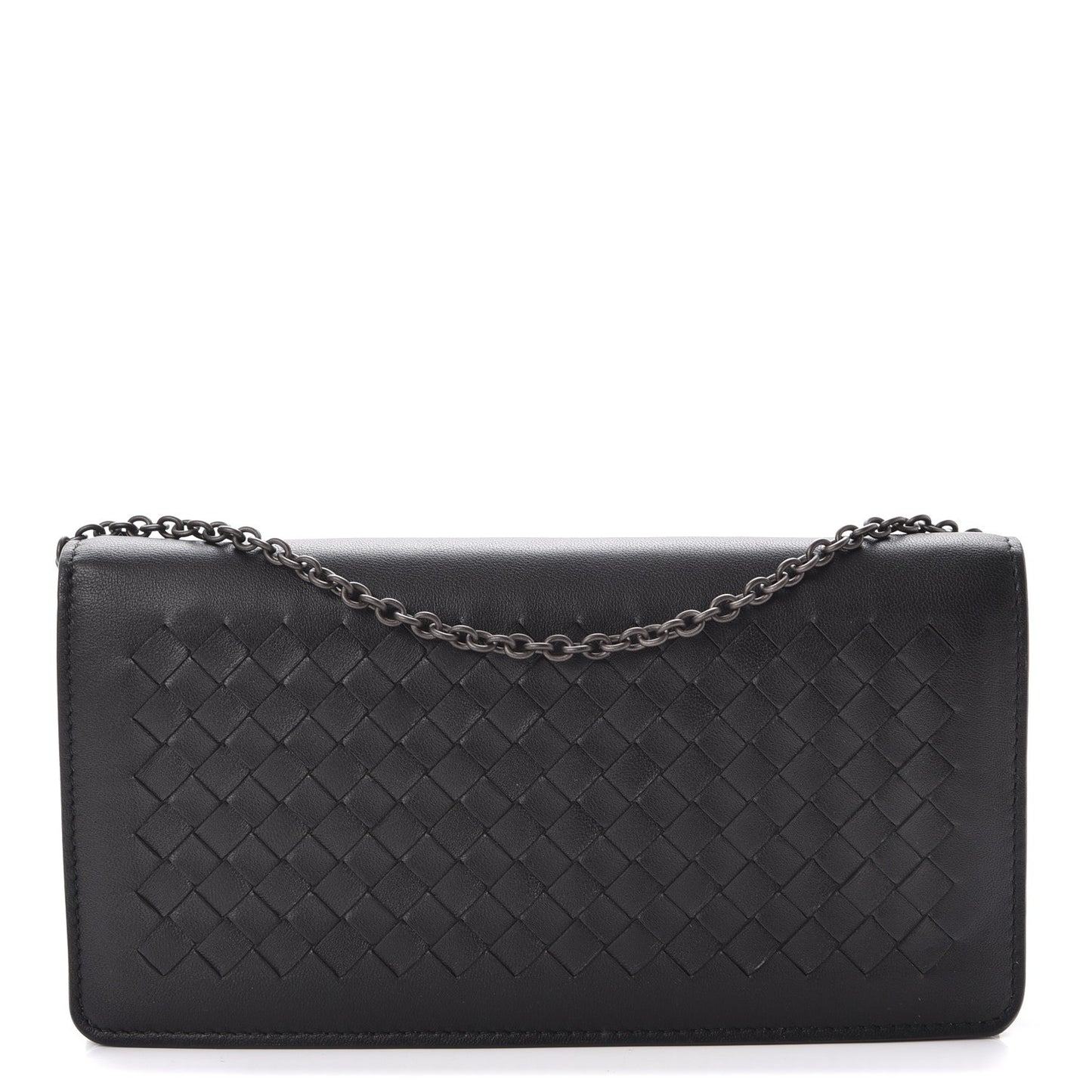 Nappa Intrecciato Continental Wallet on Chain Nero Black