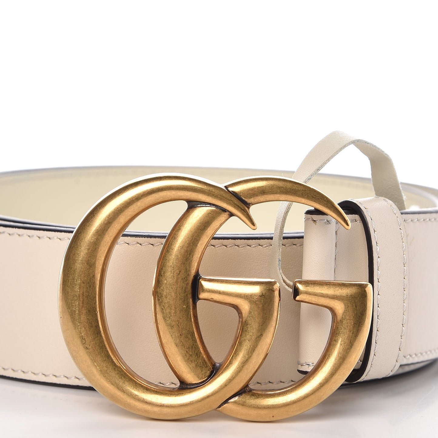 Calfskin Double G 40mm Belt 85 34 Mystic White