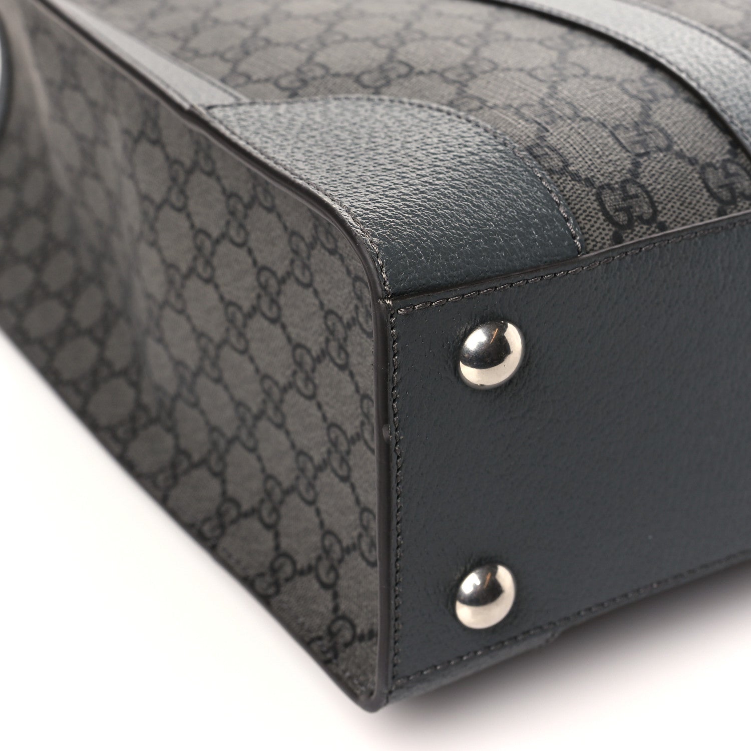 Gucci GG Supreme Monogram Textured Dollar Calfskin Medium Ophidia Tote Grey Black Graphite Grey 7 of 8