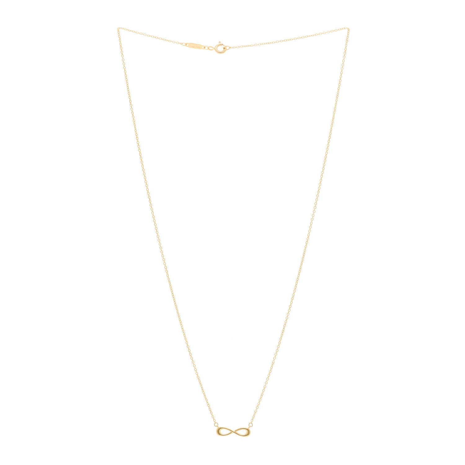 Tiffany 18K Yellow Gold Infinity Pendant Necklace 3 of 4