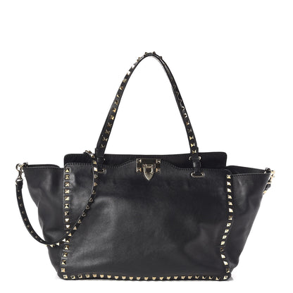 Valentino Garavani Vitello Medium Rockstud Tote Black 1 of 8