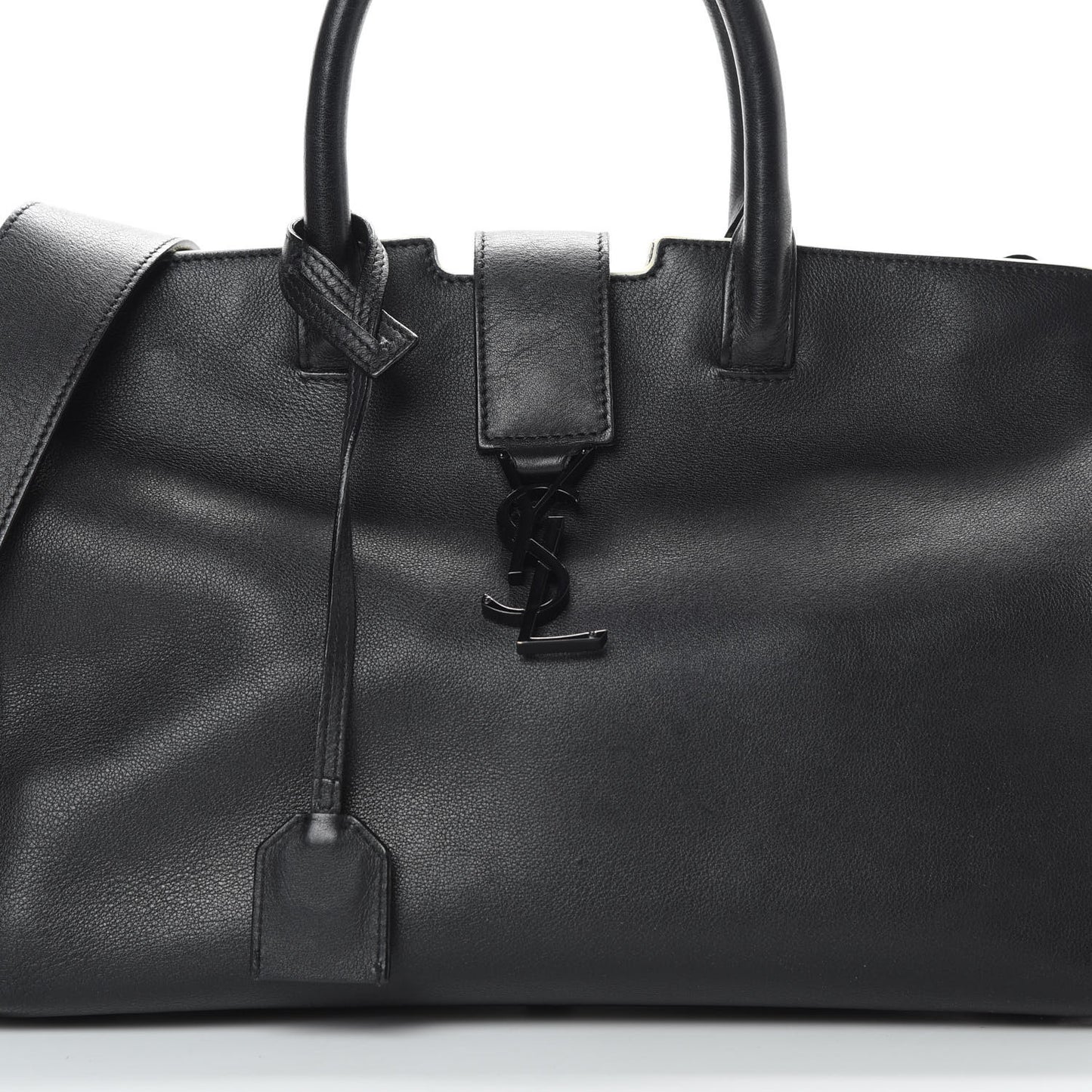 Calfskin Small Monogram Downtown Cabas Black White