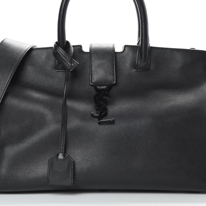 Saint Laurent Calfskin Small Monogram Downtown Cabas Black White 9 of 17