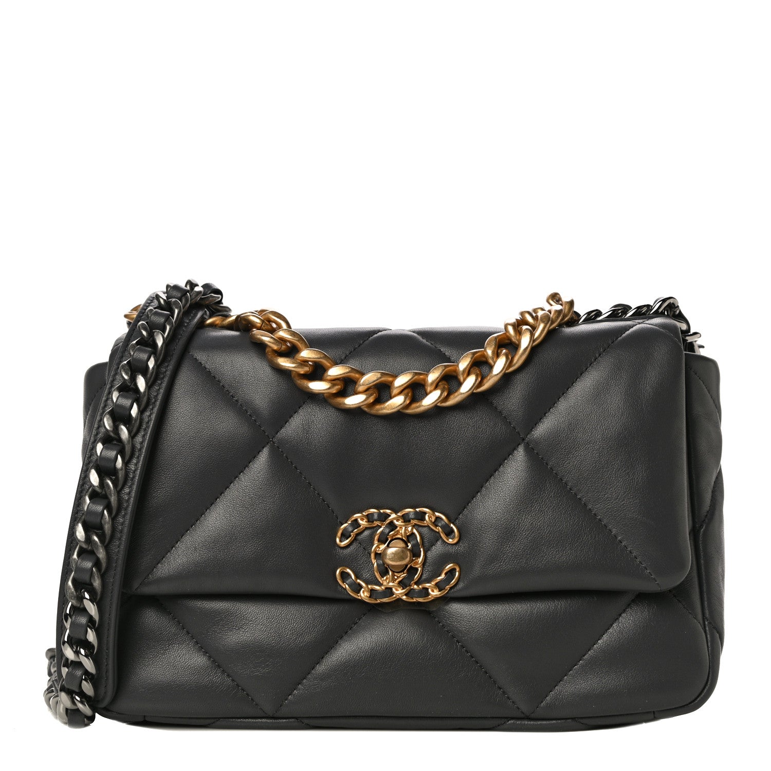 Chanel Lambskin Quilted Medium Chanel 19 Flap Dark Grey 1 of 11