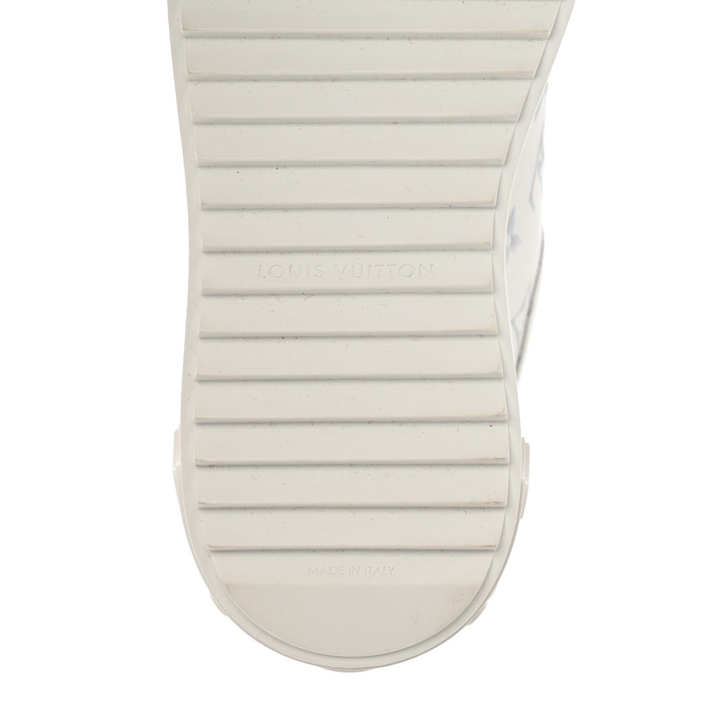 Calfskin Monogram Debossed Time Out Sneakers 36 White Silver
