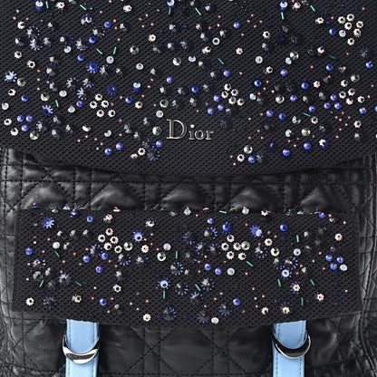 Christian Dior Lambskin Cannage Embellished Small Stardust Backpack Light Blue Black 8 of 13