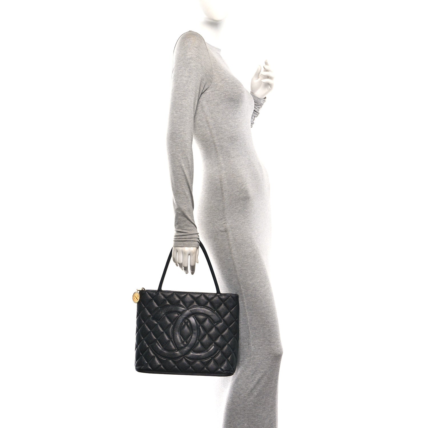 Chanel Caviar Quilted Medallion Tote Black 2 of 10