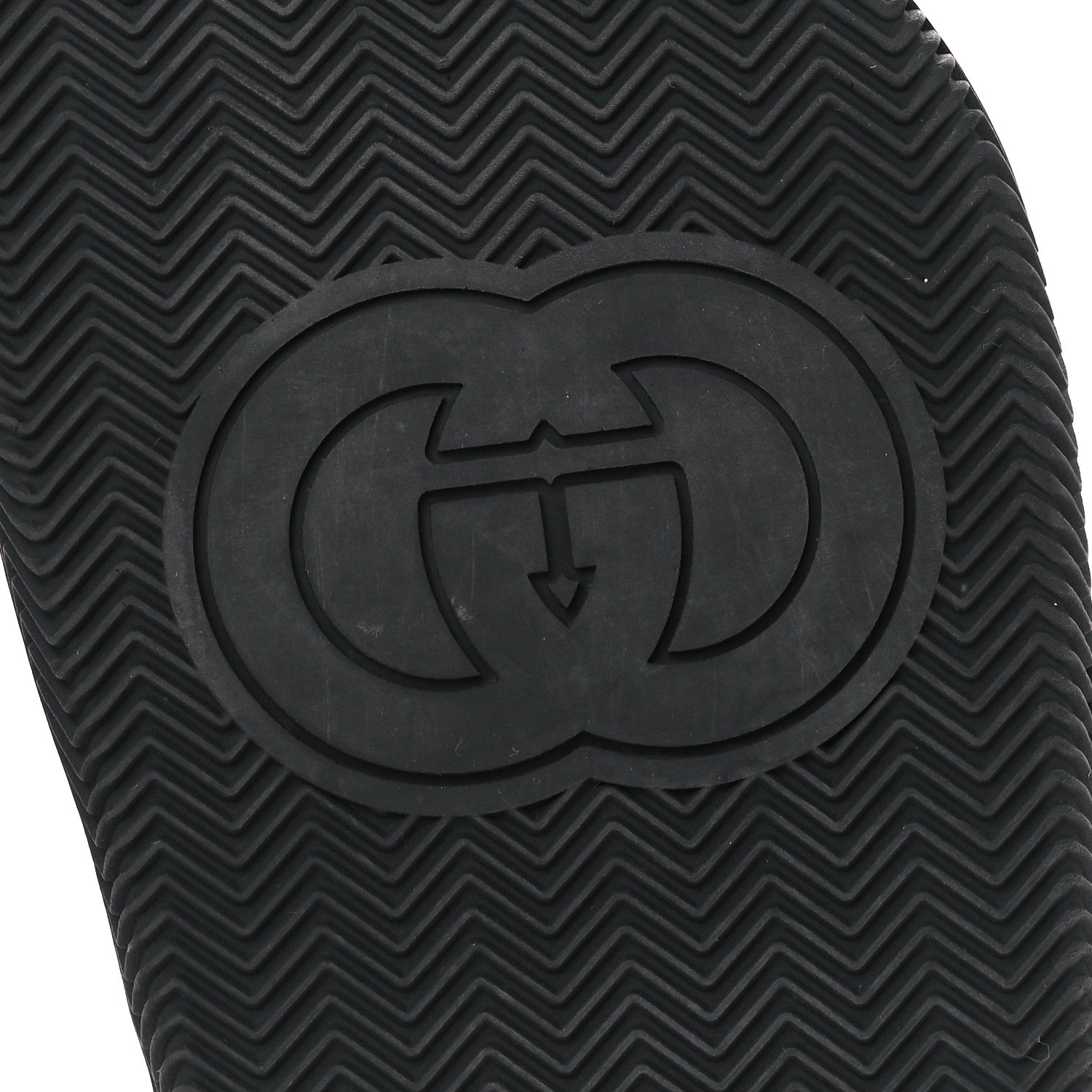 Gucci Rubber Web Womens Interlocking G Slide Sandals 39 Black Green Red 7 of 10