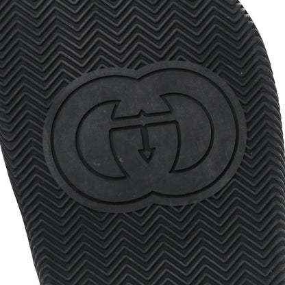 Gucci Rubber Web Womens Interlocking G Slide Sandals 39 Black Green Red 7 of 10
