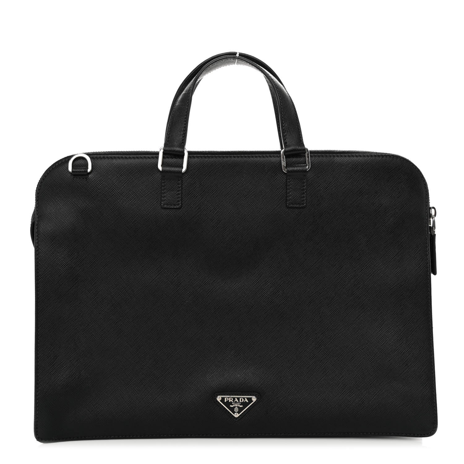 Prada Saffiano Travel Briefcase Black 1 of 11