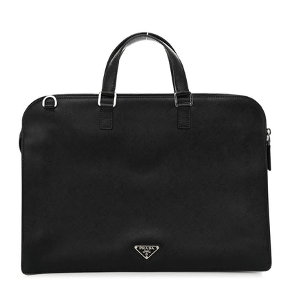 Prada Saffiano Travel Briefcase Black 1 of 11
