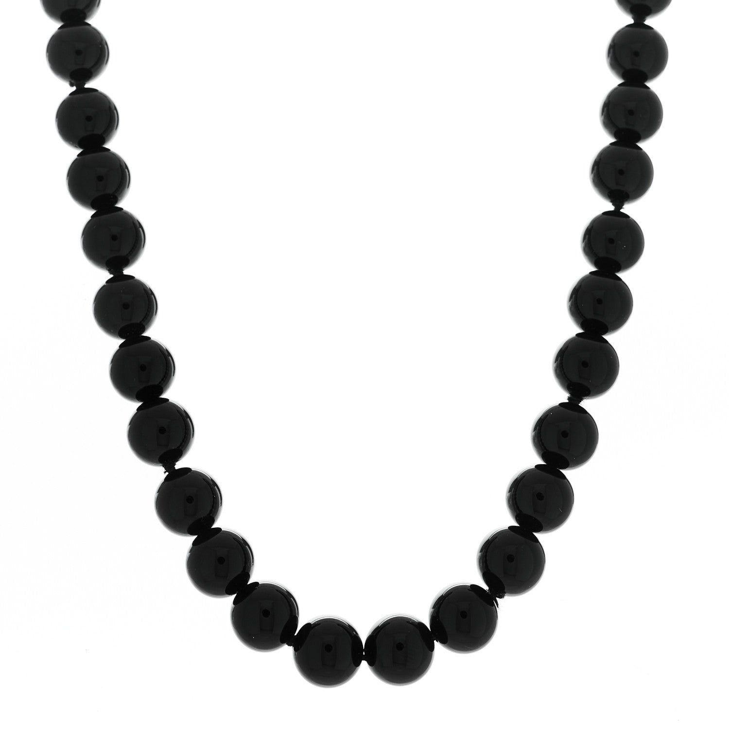 Tiffany Sterling Silver Black Onyx 10mm Paloma Picasso Bead Necklace 1 of 6
