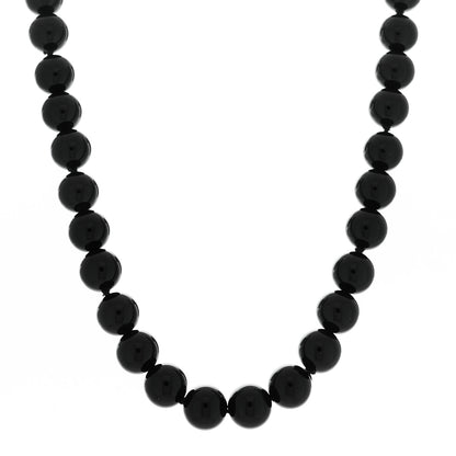 Tiffany Sterling Silver Black Onyx 10mm Paloma Picasso Bead Necklace 1 of 6