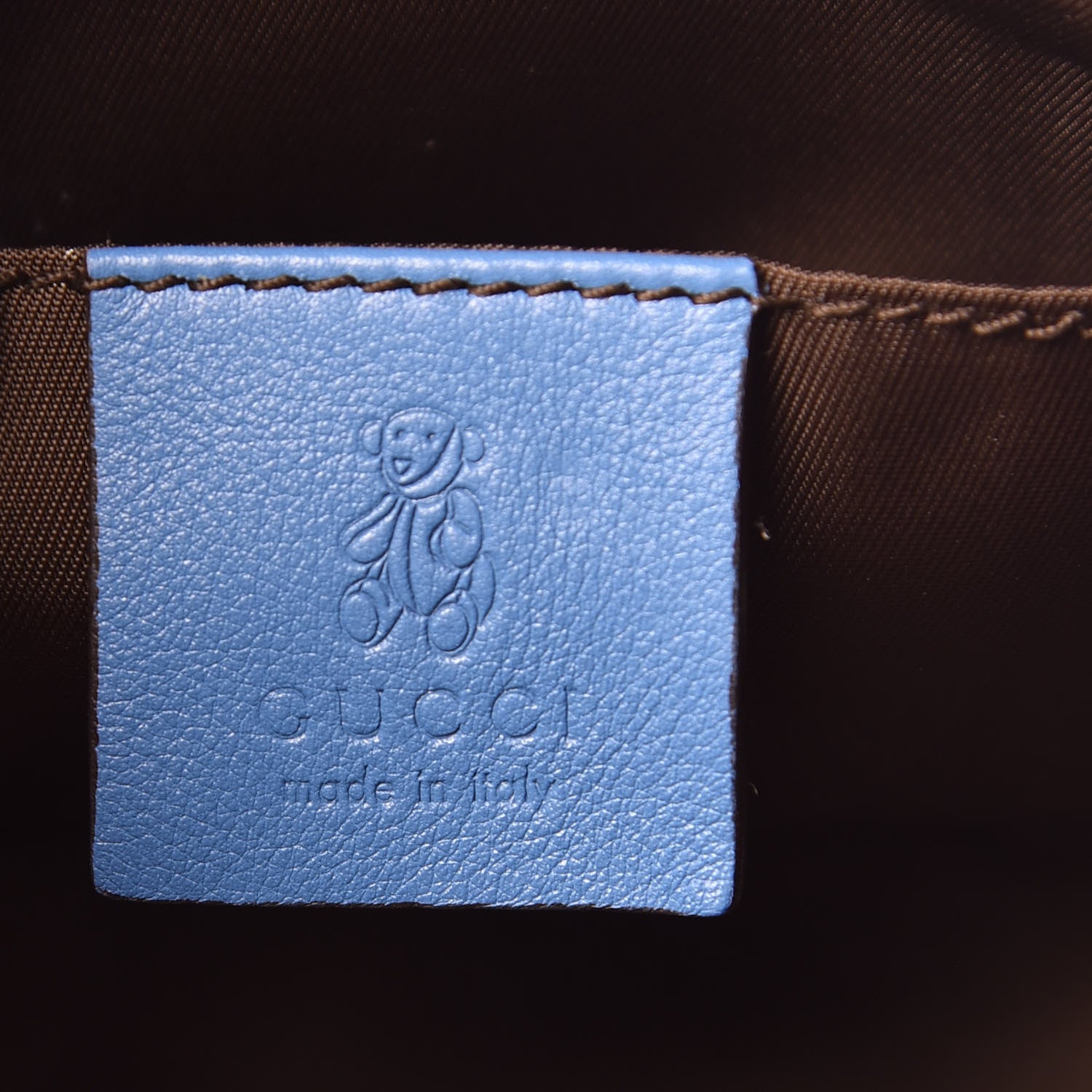 Gucci GG Supreme Monogram Children's Zoo Pig Bag Blue 8 of 12