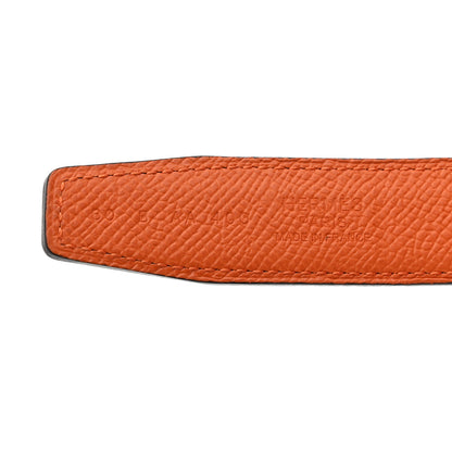 Hermes Swift Epsom 24mm H Torsade Belt 80 32 Black Orange 4 of 9