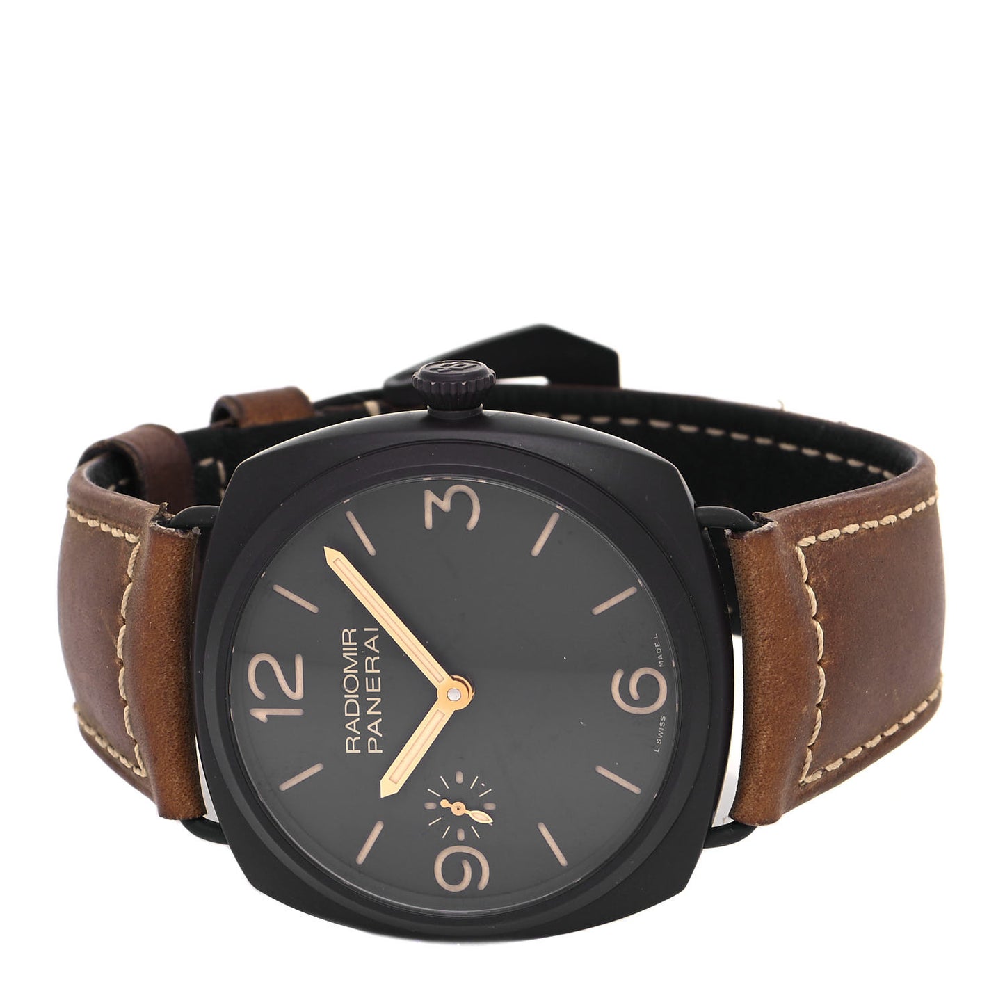Stainless Steel Calfskin 47mm Radiomir Composite Automatic Watch Black PAM00504