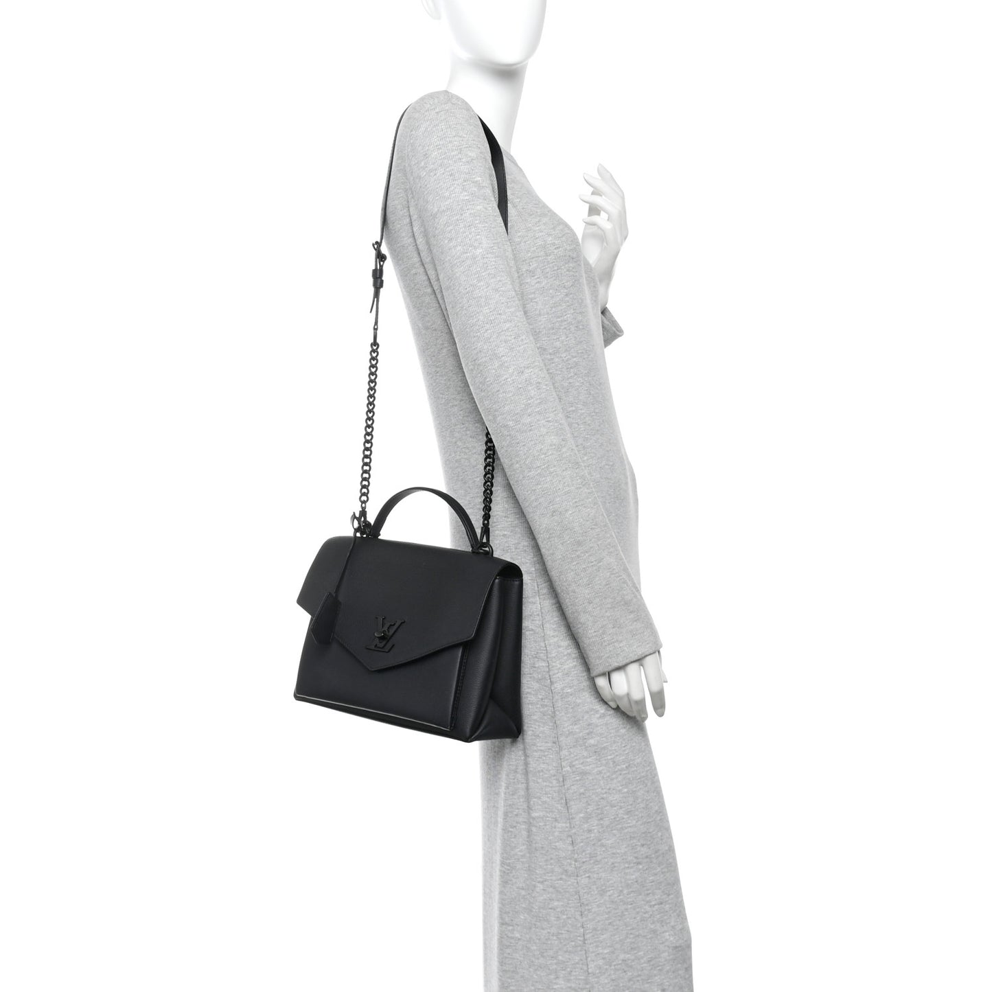 Soft Calfskin My Lockme Top Handle Black