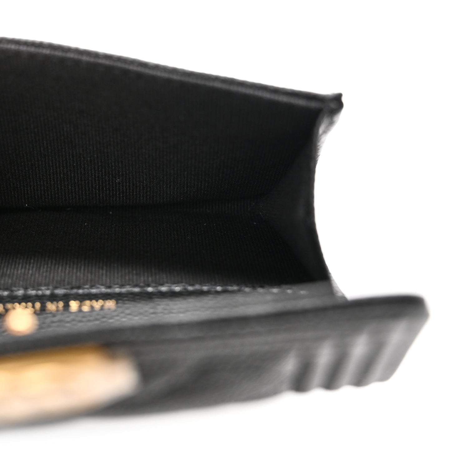 Caviar Quilted Boy Flap Card Holder Black