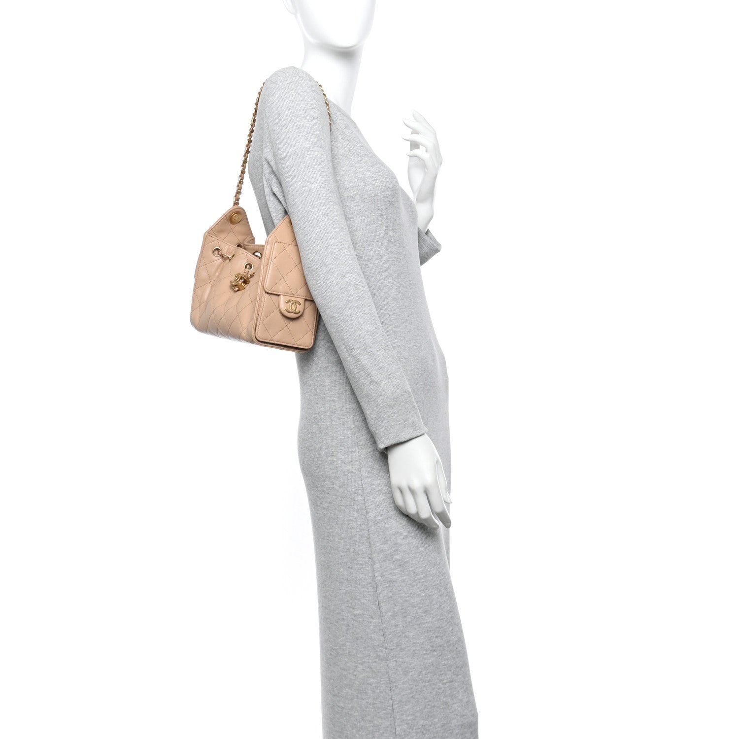 Chanel Caviar Quilted Mini Chanel 25 Handbag Beige 2 of 10