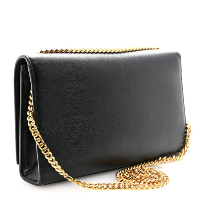 Saint Laurent Grain De Poudre Medium Classic Monogram Kate Satchel Black 3 of 9